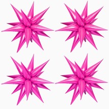 50 Pcs Hot Pink Foil Cone Star Balloons Big 26 Inch Pink Explosion Star Mylar Ba - £15.97 GBP