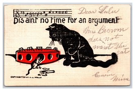 Fumetto Nero Gatto E Mouse Dis Ain&#39;T No Time Per Argument Song Udb Cartolina S3 - $5.07