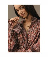 NWT ANTHROPOLOGIE Farm Rio Chelsea Garden Long-Sleeve Blouse $198 X-LARG... - $147.71 CAD