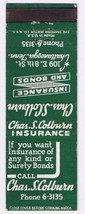 Matchbook Cover Chas S Colburn Insurance Chattanooga Tennessee  - £0.77 GBP