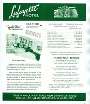 Lafayette Hotel Brochure Portland Maine 1940&#39;s Rates and Map - $27.69