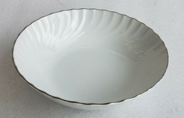 (1) Norleans Estate 9&quot; Round Vegetable Bowl Fine China Swirled Platinum Trim - £75.92 GBP