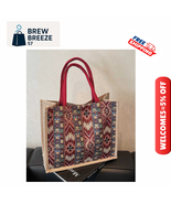 Handwoven Linen Batik Tote Bag RED | Women’s Shoulder Sling for Travel & Work