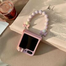 Cute Bow Chain Bracelet Hinge Case for Samsung Galaxy Z Flip 3 4 5 6 7 -... - $63.62