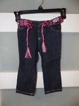 Faded Glory Dark Wash Jeans W/Knitted Belt Size 18 Months Girl's NEW - $15.30