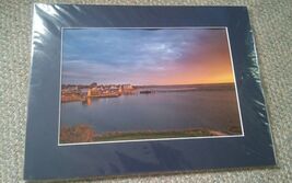 043 Chincoteague Sunset Digital Photograph Sign By Artist 16x12 Matted - $51.99