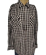 Ablanche Shirt Mens 3X Black White Checkered Button Up Long Sleeve - €15,36 EUR