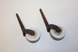 Lot of 2 Vintage Porcelain Caster Wheels Iron Shaft for Furniture Restor... - £7.90 GBP