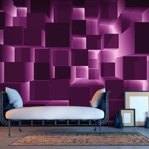 Tiptophomedecor Peel and Stick 3D Illusion Wallpaper Wall Mural - Purple Hit - R - £47.25 GBP+