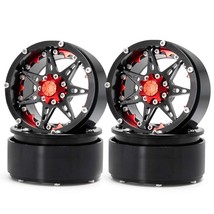 2.2&quot; Alloy Beadlock Wheel Rims For Rc Wraith Trx-4 Axial Scx10 90046 90048 Redca - £59.38 GBP