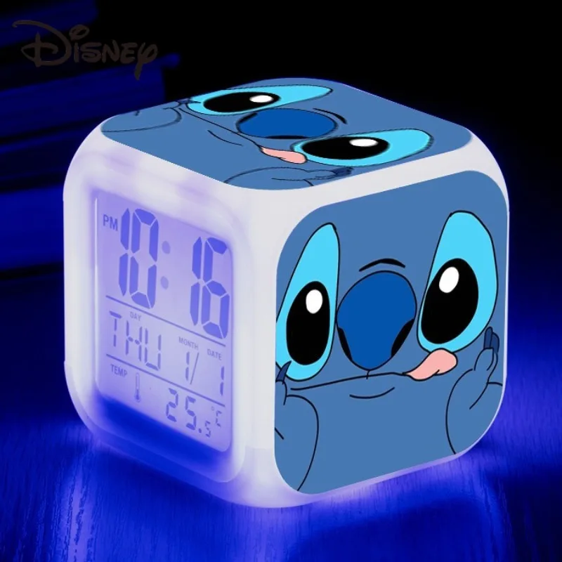 Lilo and Stitch Disney Alarm Clock Kawaii Cartoon Anime -8x8x8CM Stitch-25 - $10.52