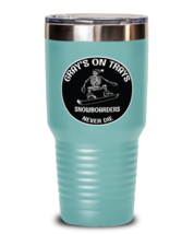 Snowboarding Tumbler. Gray&#39;s on Trays Snowboarders Never Die. Teal-T-30oz  - £24.65 GBP
