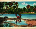 Lakeside Camps Katahdin Region Maine ME Linen Postcard - $3.91