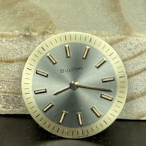 Vintage Bulova watch Dial grey Silver gold Trim womens 21.7mm - $14.96