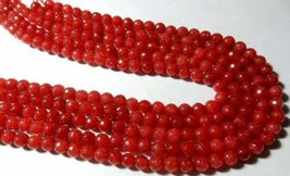 Teñido Rojo Natural Jade Círculo Facetado Bolas Cuentas 6MM Tamaño AAA Calidad - £85.16 GBP