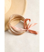 Apricot Glitter Bowknot Layered Jelly Bracelet - $4.11