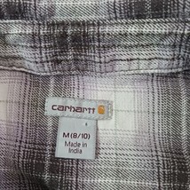 Carhartt 100714 079 Women's Gray & Purple Plaid Flannel Button Up Shirt M (8/10) image 3