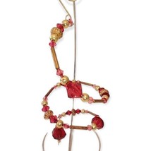 Spiral Twist Beaded Ornament Red Christmas Sparkly Acrylic Facets Victorian  - £11.86 GBP