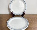 Set Of 4 Corelle Indigo 8.5&quot; Luncheon Salad Plates White With Blue Gray ... - $14.69