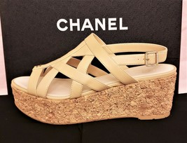 Chanel Sandals Sz- US10B/EU40 Beige Leather - £559.42 GBP