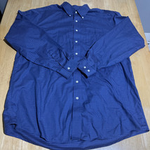 LL Bean Mens Shirts XL-Tall Plaid Button Down Up Casual Blue Purple Dress - $12.87