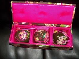 Vera Bradley English Rose 2012 Ornament Trio Box of 3 Retired - £22.96 GBP