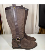 Cole Haan Brown Nubuck Leather Riding Boots Air Soles Women&#39;s Size 7.5 B - $667.33 MXN