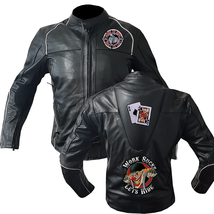Born to Ride: Rebel Roadster Leather Jacket Motorcycle Jacket Real Cowhi... - $219.99