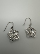 Vintage Sterling Silver Flower Dangle Earrings 3.7cm - £10.90 GBP