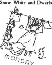 40&#39;s Snow White &amp; Dwarfs transfer pattern embroidery ww595   - $5.00