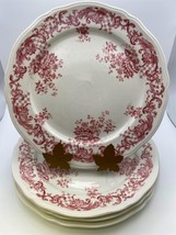 Set of 4 Vintage Villeroy &amp; Boch VALERIA Red / White Luncheon Plates - £71.31 GBP