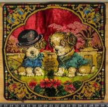 Tissé Oreiller Étui 18 &quot; x18 &quot; Fabriqué En Italie Deux Chiens - $154.22