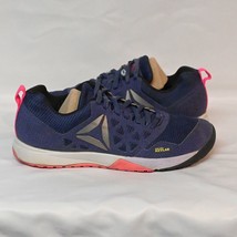 Reebok 8.5 Womens Navy Blue / Pink Nano 6 Crossfit Athletic Tennis Shoes - £27.64 GBP
