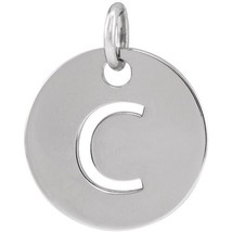 Authentic 925 Sterling Silver Initial C Disc 0.39&quot; Pendant for Men or Women - $595.20 MXN
