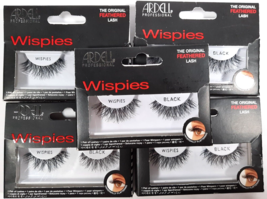 Lot of 5 Pair of ARDELL Wispies Black False Lashes Eyelashes natural hair - £15.61 GBP