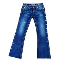 Miss Me Jeans Womens Signature Size 26 Boot Cut Dark Rinse Distressed JP7577B - £18.28 GBP