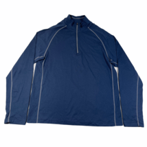 Cloudveil 1/4 Zip Sweatshirt Jacket Mens L Dark Blue Exposed Hemlines Mo... - £14.76 GBP