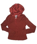 Vintage 90s Girls Red Holiday Long Sleeve Embellished Hoodie Top Blouse ... - $48.04 CAD