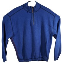 Tommy Bahama Reversible 1/2 Zip Mock Neck Sweater Sweatshirt Blue Navy Size XL - £28.02 GBP