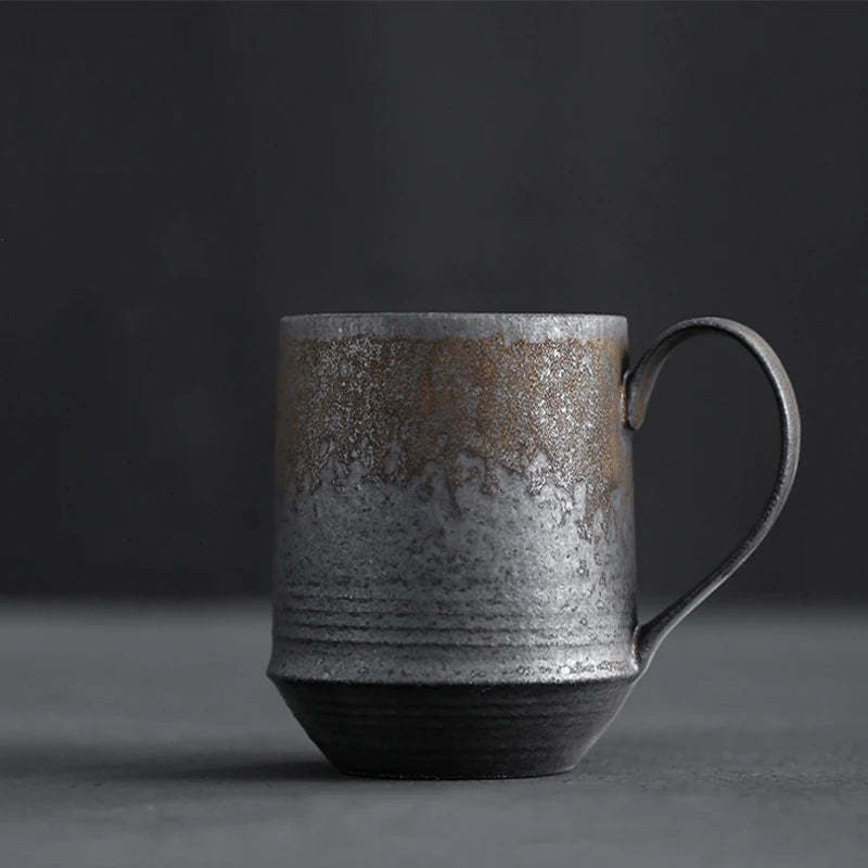 Japanese Vintage Ceramic Mug with Wooden Handle Retro Style - 201-300ml - $25.99+