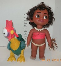 Disney moana Lot of 2 14&quot; Young Moana and 12&quot; Talking Hei Hei Rooster - $48.51