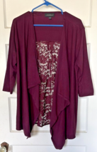 Lane Bryant Women&#39;s Purple Cardigan Lightweight Knit Sweater Size 14/16 - $20.10