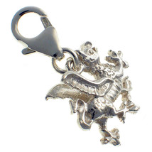 Sterling 925 Solid Silver British Charm Welsh Dragon Clip On by Welded Bliss - $19.71