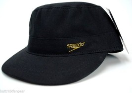 Team Speedo Collection Military Cadet Castro Style Adjustable Black Cap Hat - £13.40 GBP