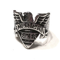 Biker Ring American Eagle Stainless Steel Size 11 Motorcycle Club Mc Jewelry - $14.99