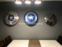 Captain America Winter Soldier Shield Iron Leather 3 Authentic Cosplay Replica - £774.82 GBP