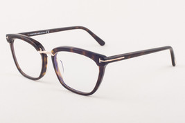 Tom Ford 5550 052 Dark Havana Gold / Blue Block Eyeglasses TF5550 052 55mm - £135.93 GBP