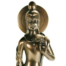 Kwan Yin Diamond Sutra Statue 11&quot; Slim Guan Yin Quan Bronze Resin Buddha Goddess - £47.14 GBP