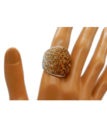 925 sterling silver clear to amber root beer ombré rhinestone cocktail ring - £39.95 GBP