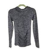 Athleta Hooded Athletic Top Gray Thumbholes Sz. S - $590.51 MXN